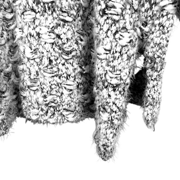 UMGEE Cozy Soft Gray Chunky Knit Oversized Mid Sleeve Sweaters Size Large - Picture 9 of 11